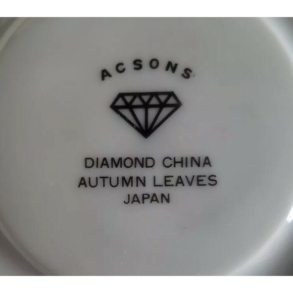 VTG Acsons Diamond China Limoges Japan 3 Saucers Lot, Autumn Leaves Gold Trim - Picture 5 of 5